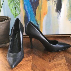 BCBGeneration Black Real Leather Heels Size 7